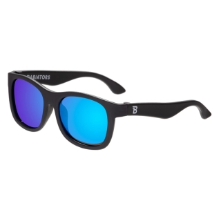 Babiators Polarizado Navigator: Jet Black | Cobalt Mirrored Lenses | 6+ años